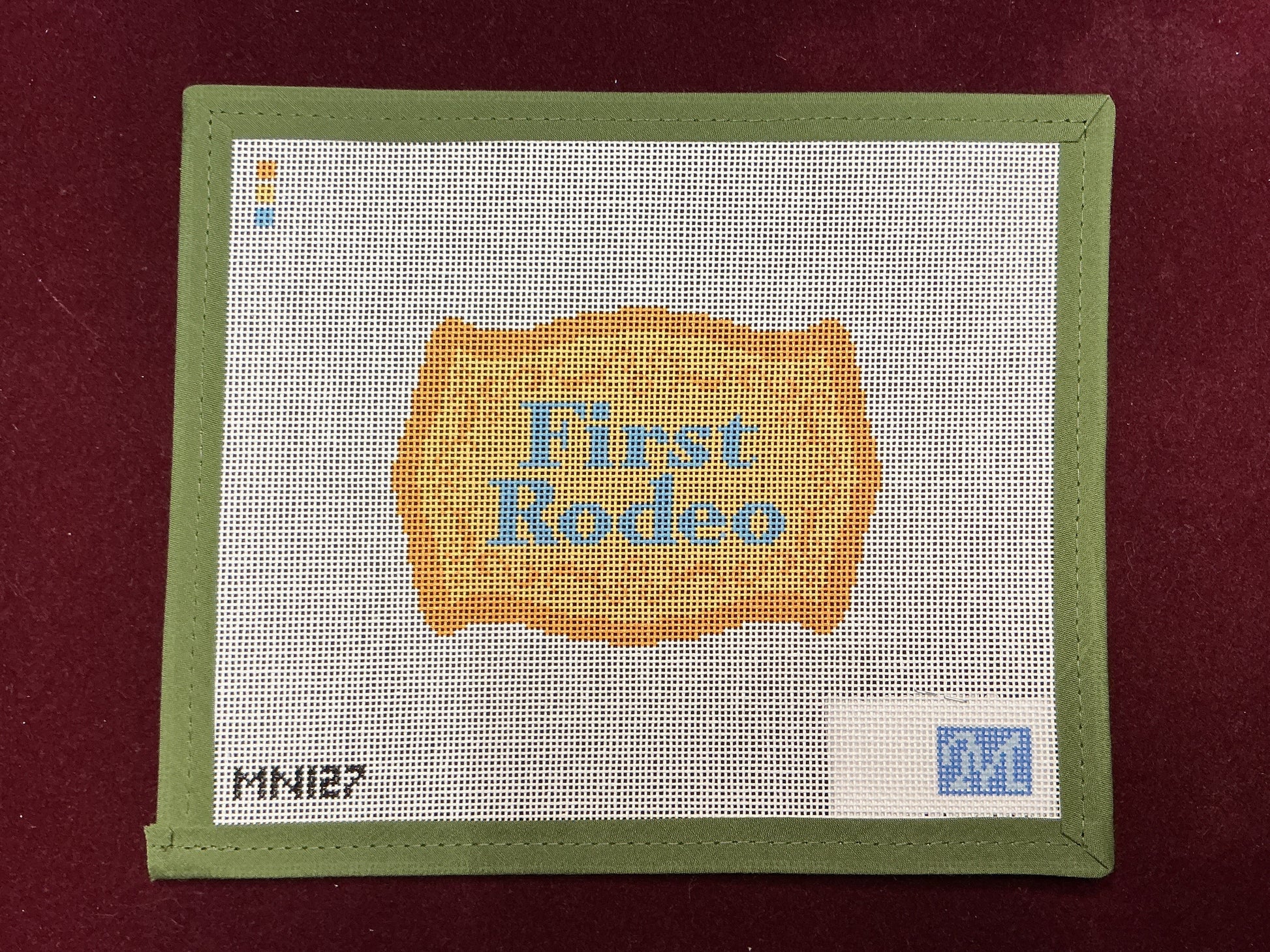 First Rodeo-Needlepoint Canvas-Maura Nolan Designs-The Pepper Pot Barrington, IL