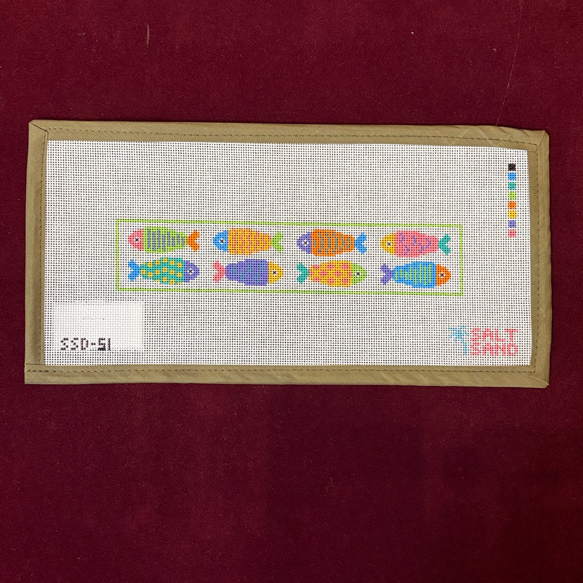 Fish Key Fob-Needlepoint Canvas-Salt + Sand Designs-The Pepper Pot Barrington, IL