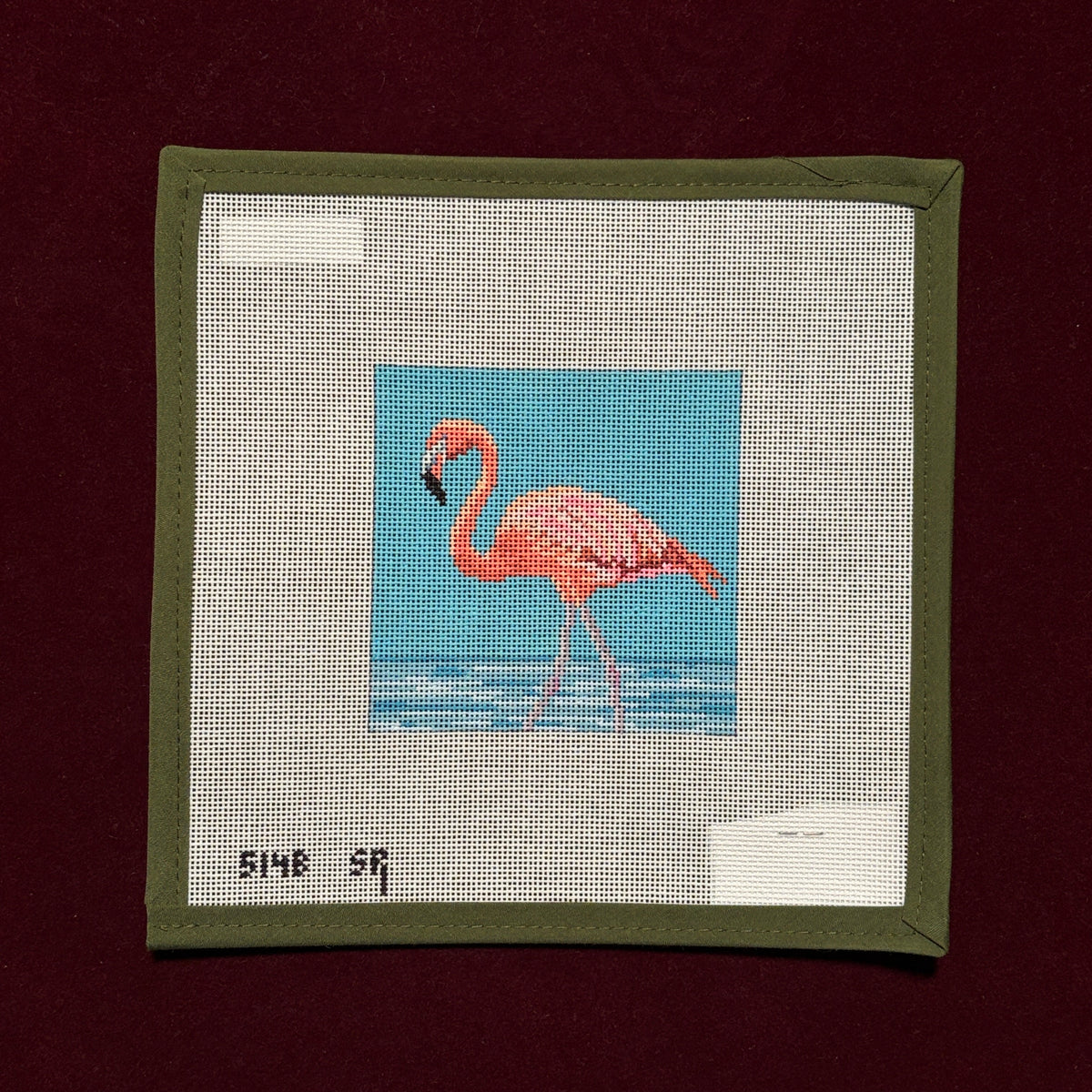 Flamingo-Needlepoint Canvas-Susan Roberts Needlepoint-The Pepper Pot Barrington, IL