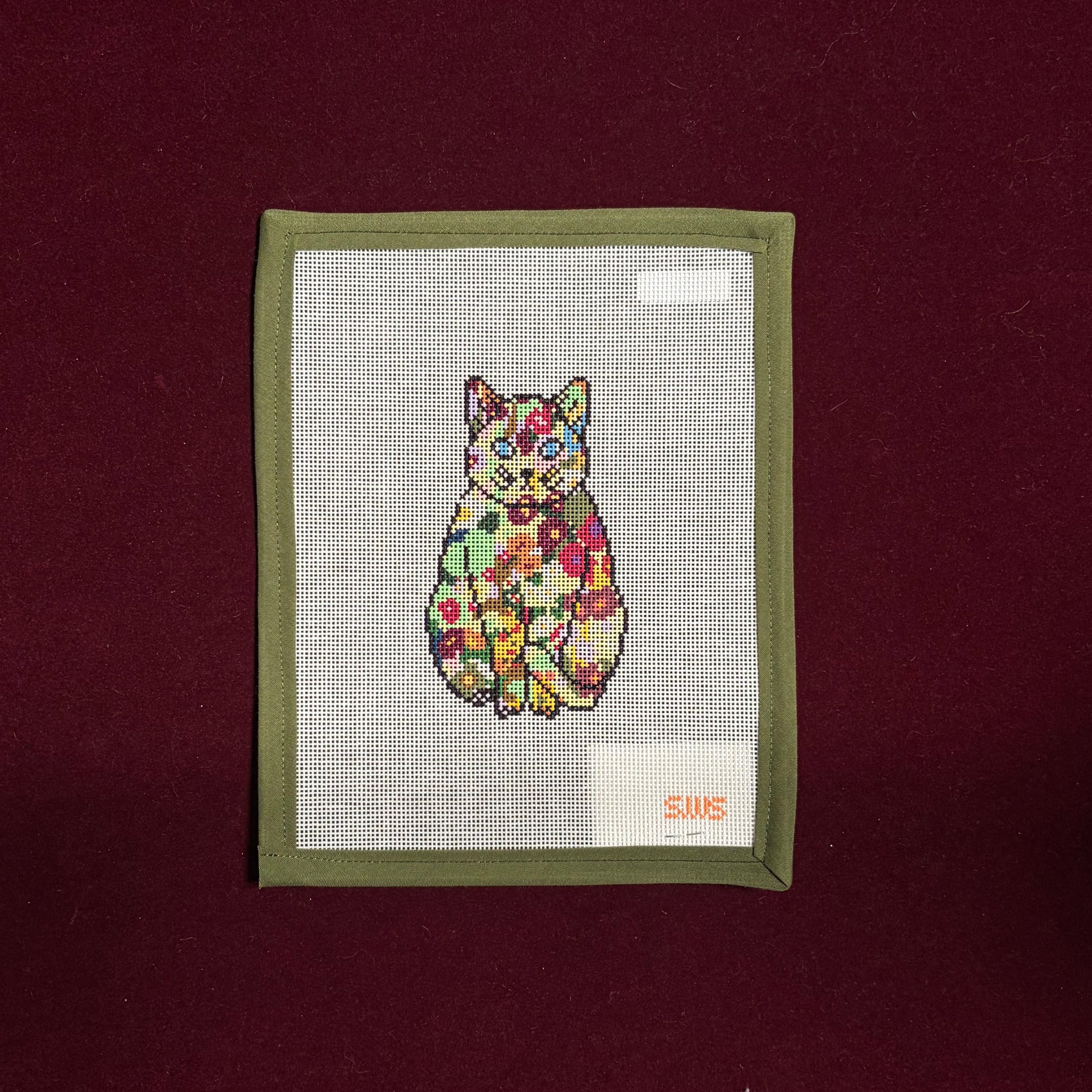 Floral Cat - 18 Mesh-Canvas-Stitching with Stacey-The Pepper Pot