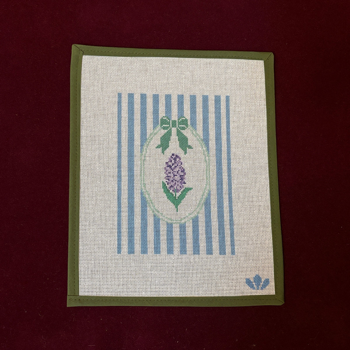 Flower Stripes - Hyacinth-Needlepoint Canvas-Three Petals Needlepoint-The Pepper Pot Barrington, IL