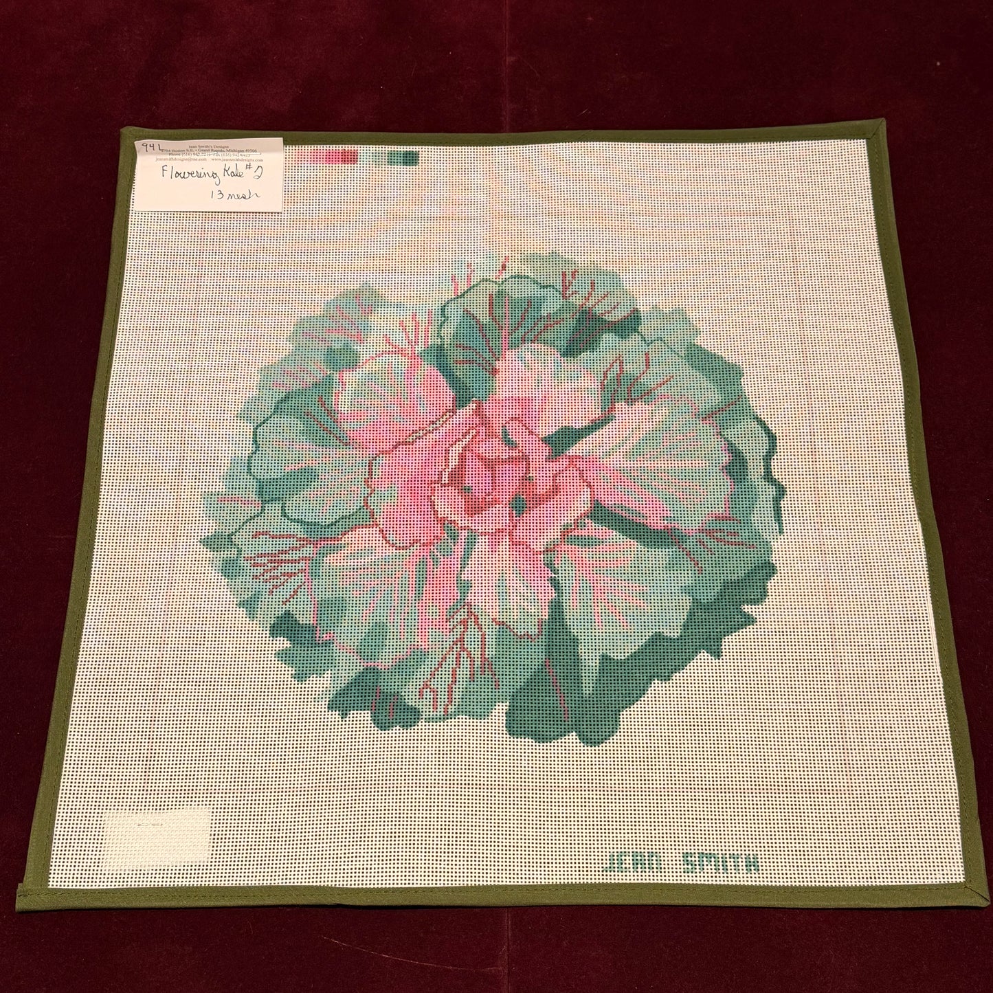 Flowering Kale #2-Needlepoint Canvas-Jean Smith-The Pepper Pot Barrington, IL