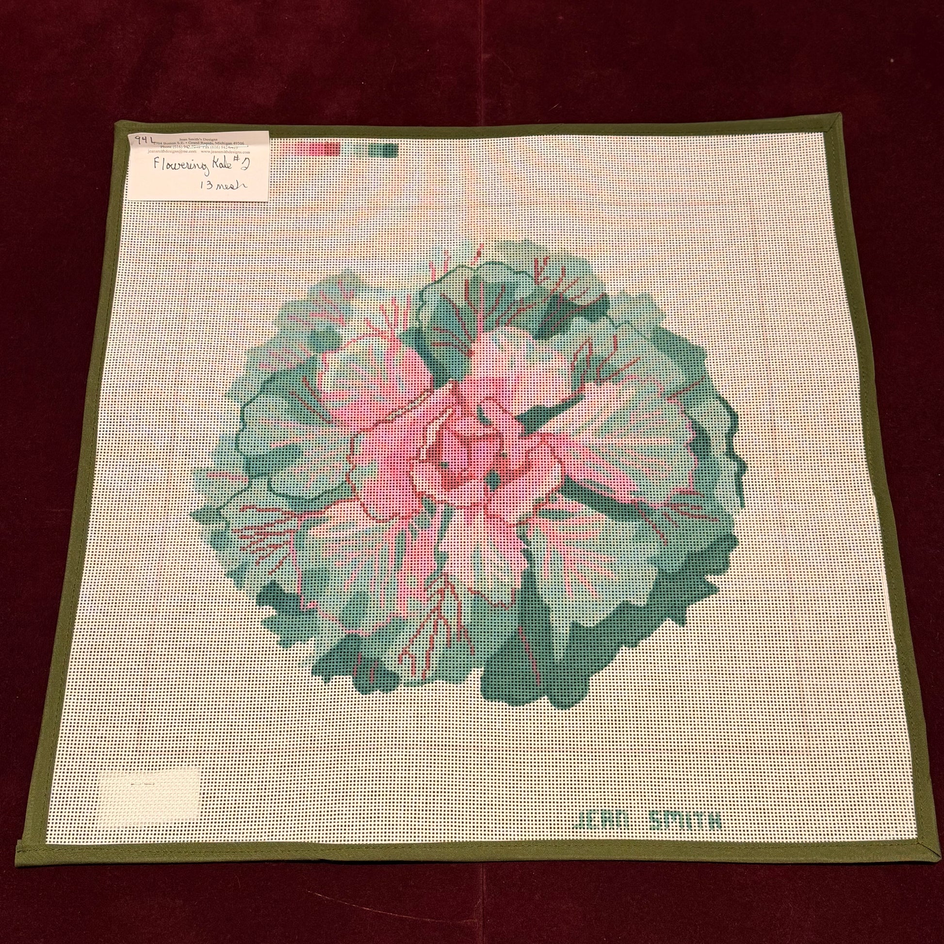 Flowering Kale #2-Needlepoint Canvas-Jean Smith-The Pepper Pot Barrington, IL