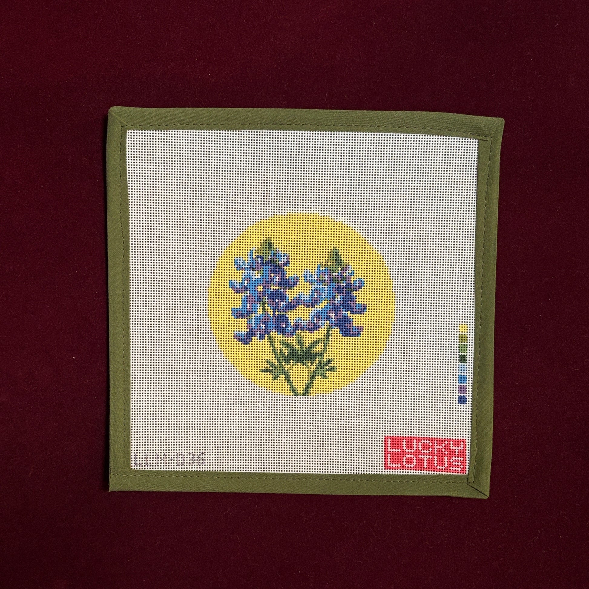 Flowers Of America-Bluebonnet (Texas)-Needlepoint Canvas-Lucky Lotus-The Pepper Pot Barrington, IL