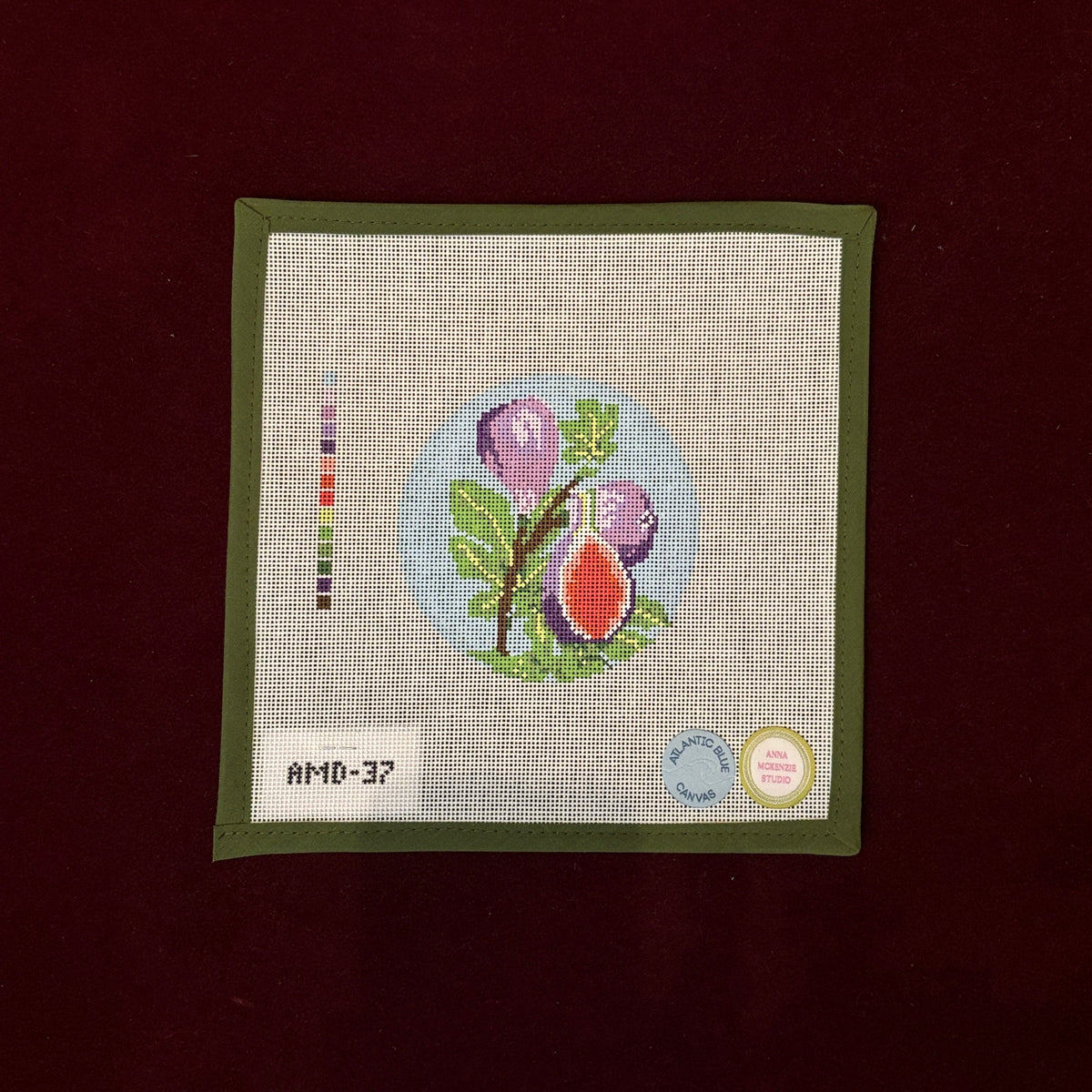 Flowers of the Bible: Fig Tree-Needlepoint Canvas-Atlantic Blue Canvas-The Pepper Pot Barrington, IL