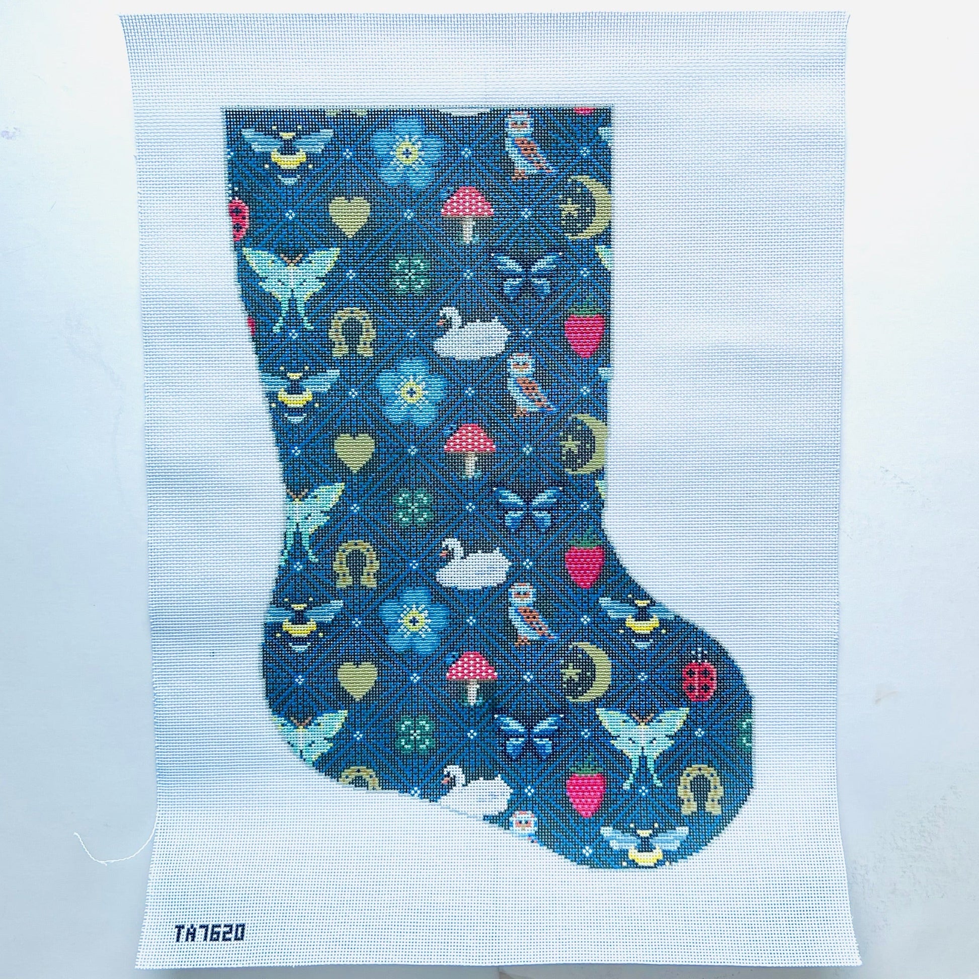Folklore Stocking August Trunk Show-Needlepoint Canvas-KCN Designers-The Pepper Pot Barrington, IL