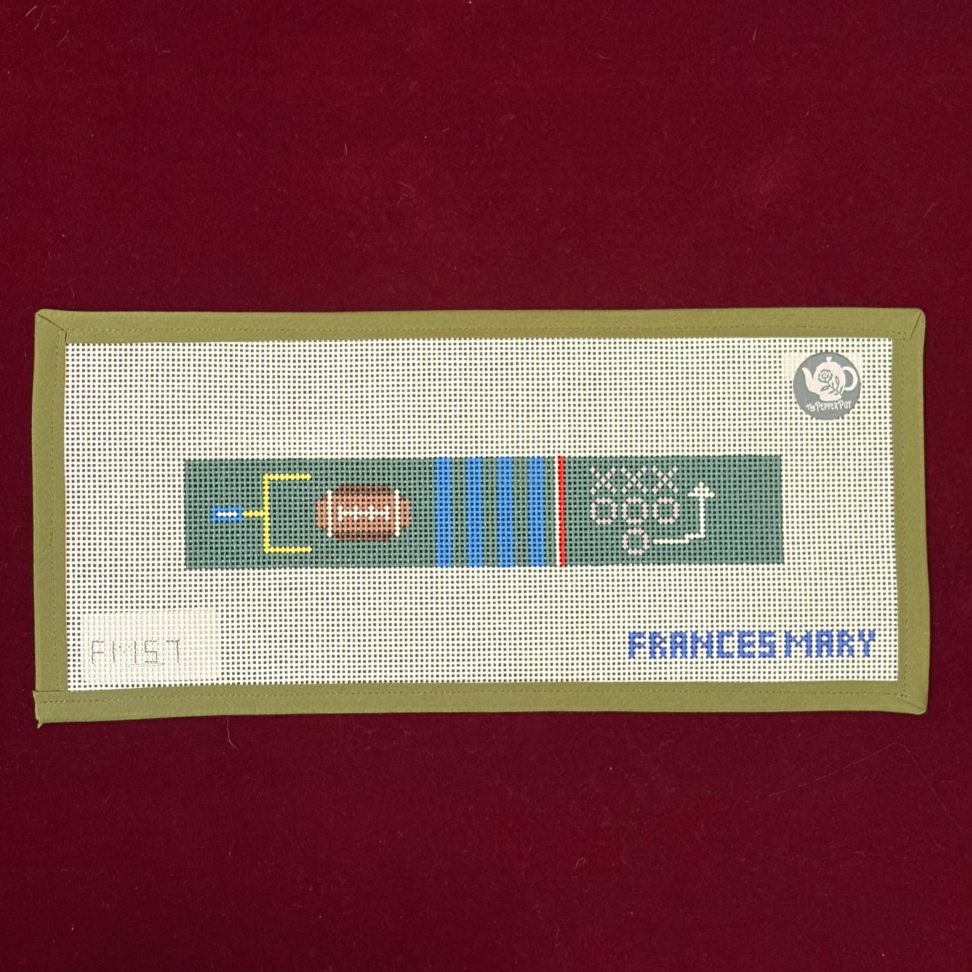 Football Key Fob-Canvas-Francis Mary Needlepoint-The Pepper Pot