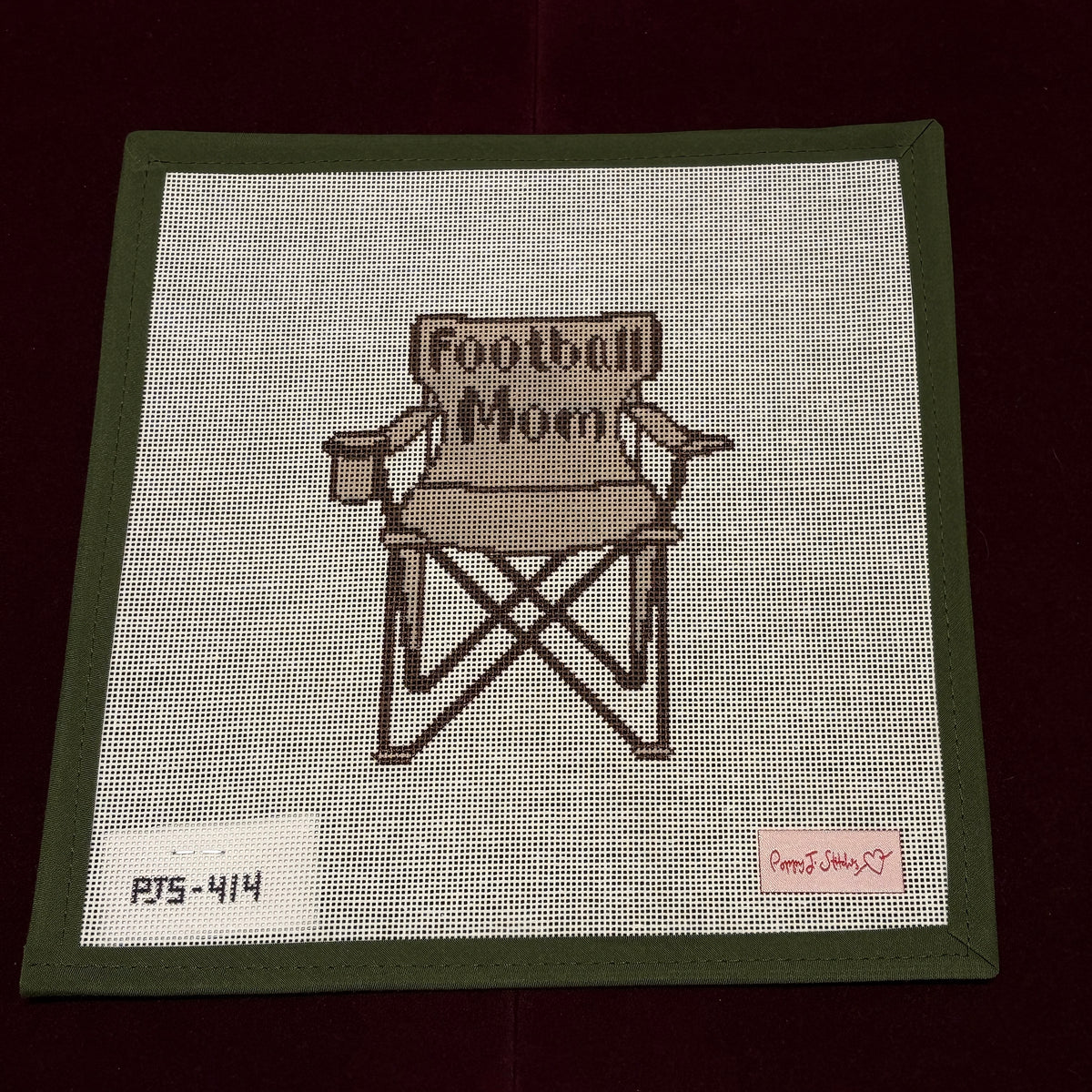 Football Mom-Needlepoint Canvas-Poppy J-The Pepper Pot Barrington, IL