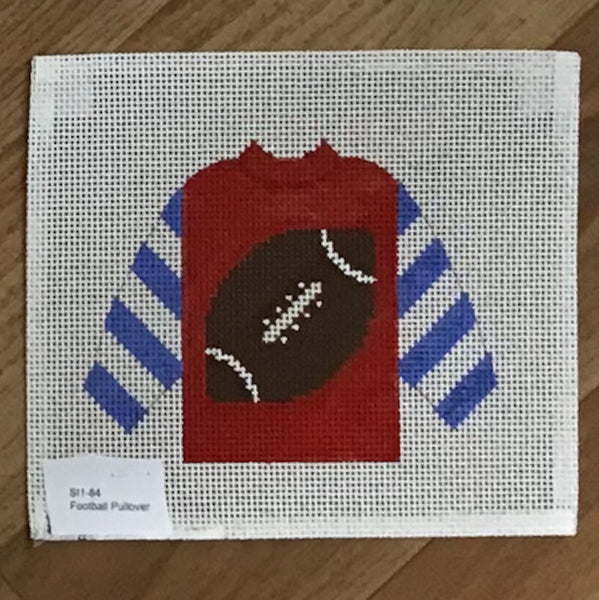 Football Pullover August Trunk Show-Needlepoint Canvas-KCN Designers-The Pepper Pot Barrington, IL