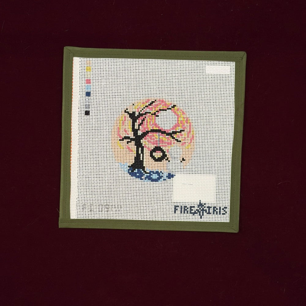 Four Seasons 3" Rounds-Needlepoint Canvas-Fire & Iris Designs-Winter-The Pepper Pot Barrington, IL