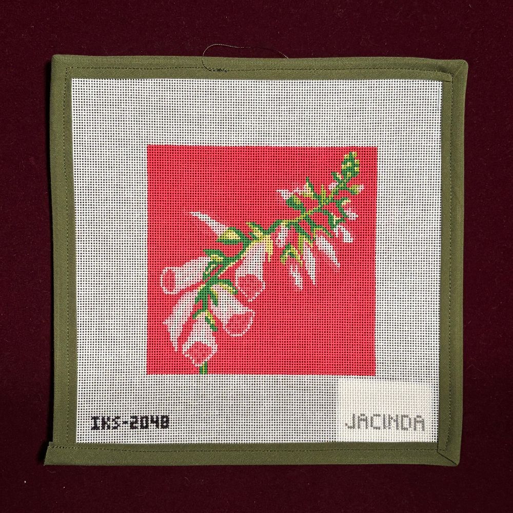 Foxglove-Needlepoint Canvas-Initial K-The Pepper Pot Barrington, IL