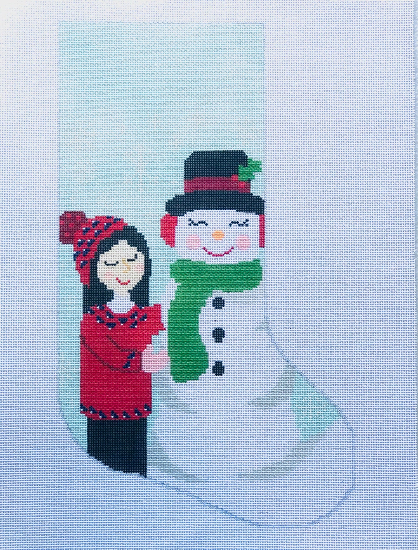 Friend of Frost Bauble Stocking Canvas August Trunk Show-Needlepoint Canvas-KCN Designers-The Pepper Pot Barrington, IL