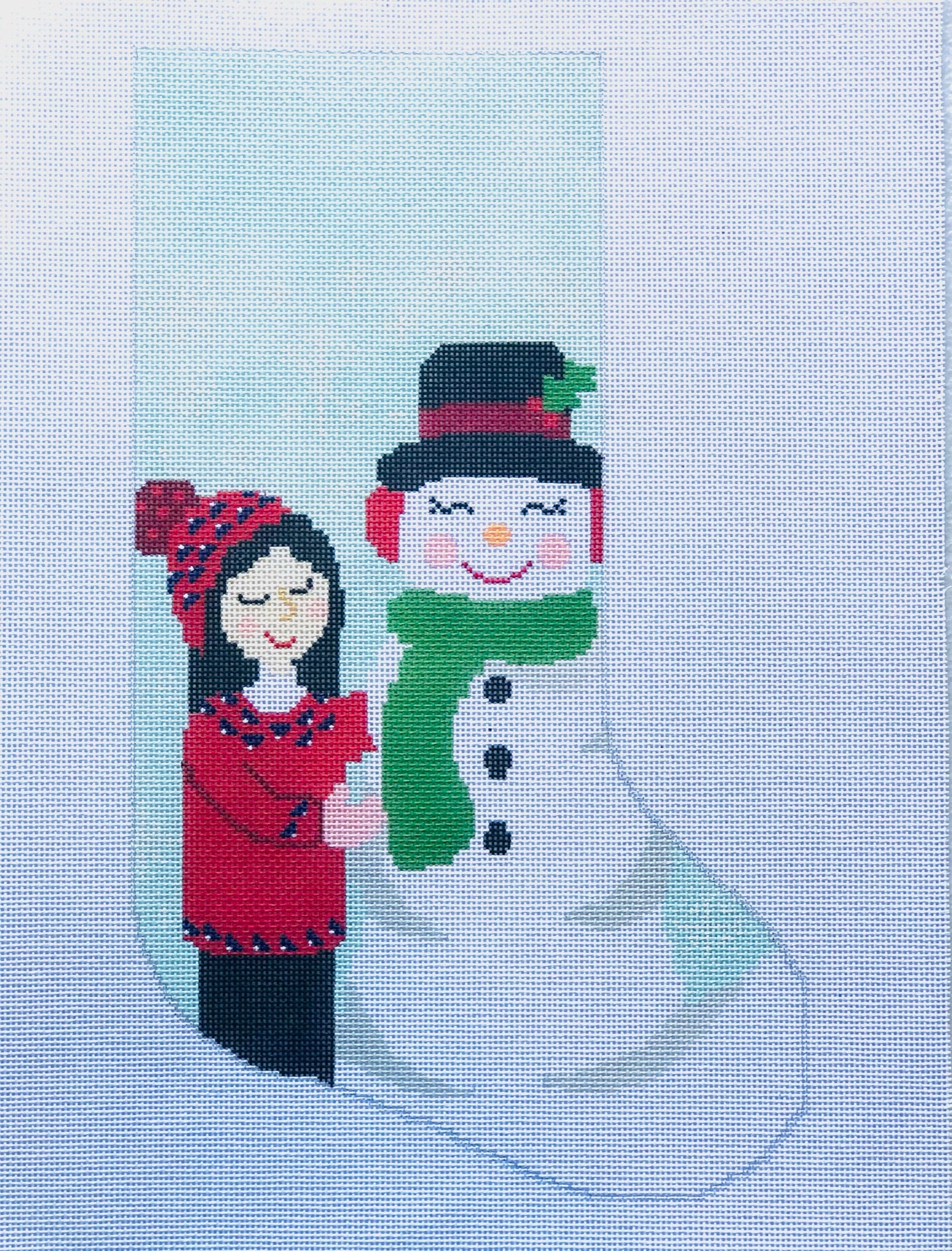 Friend of Frost Bauble Stocking Canvas August Trunk Show-Needlepoint Canvas-KCN Designers-The Pepper Pot Barrington, IL