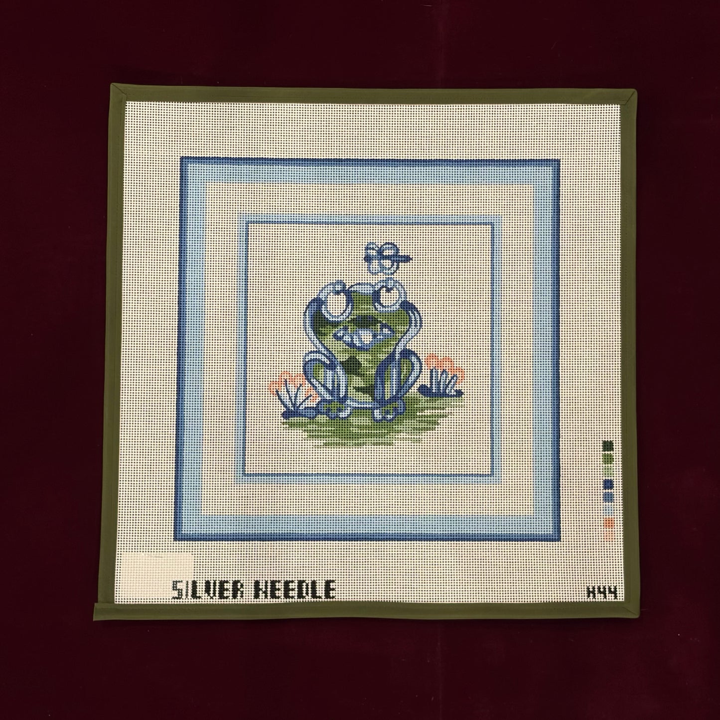 Frog (Blue)-Canvas-Silver Needle-The Pepper Pot