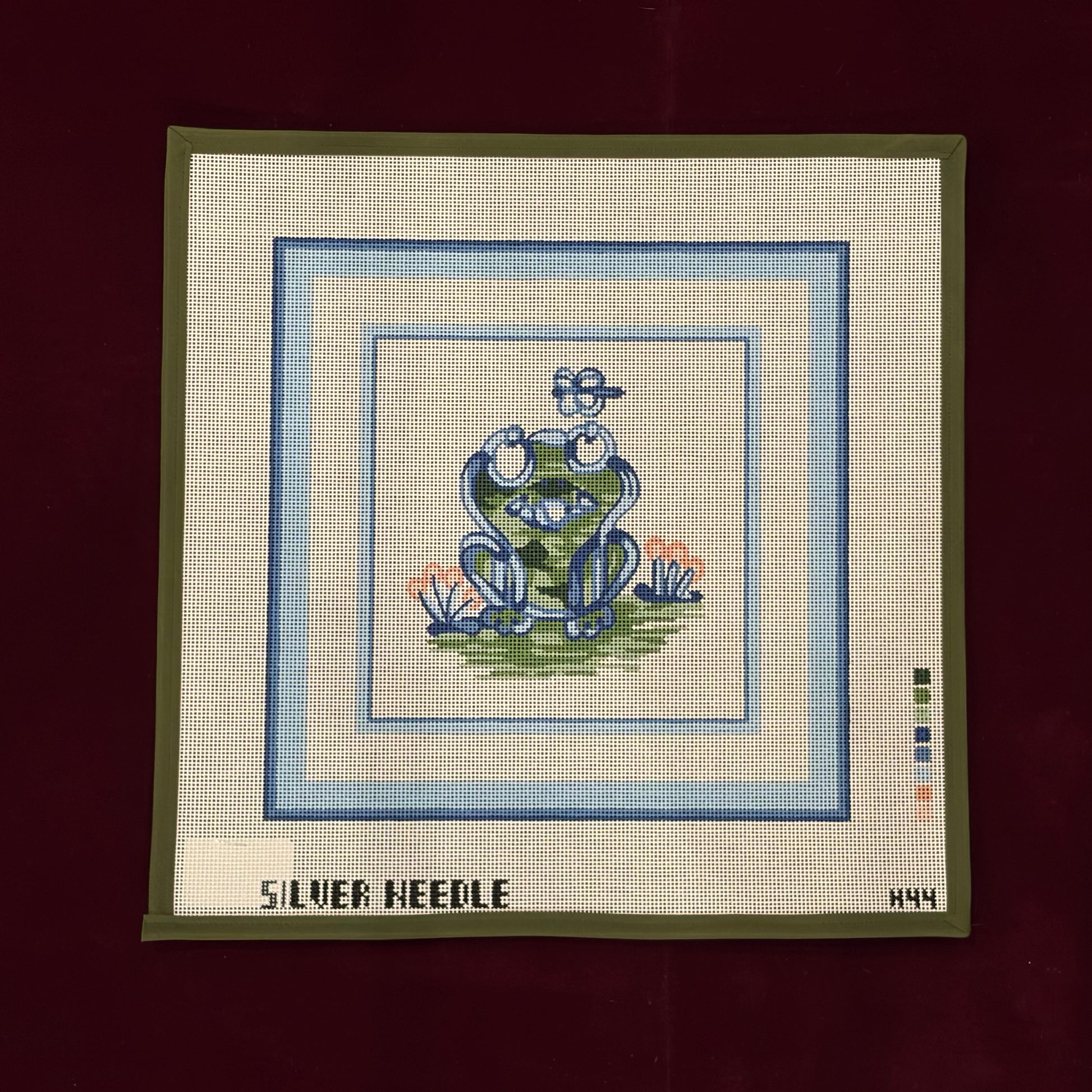 Frog (Blue)-Canvas-Silver Needle-The Pepper Pot