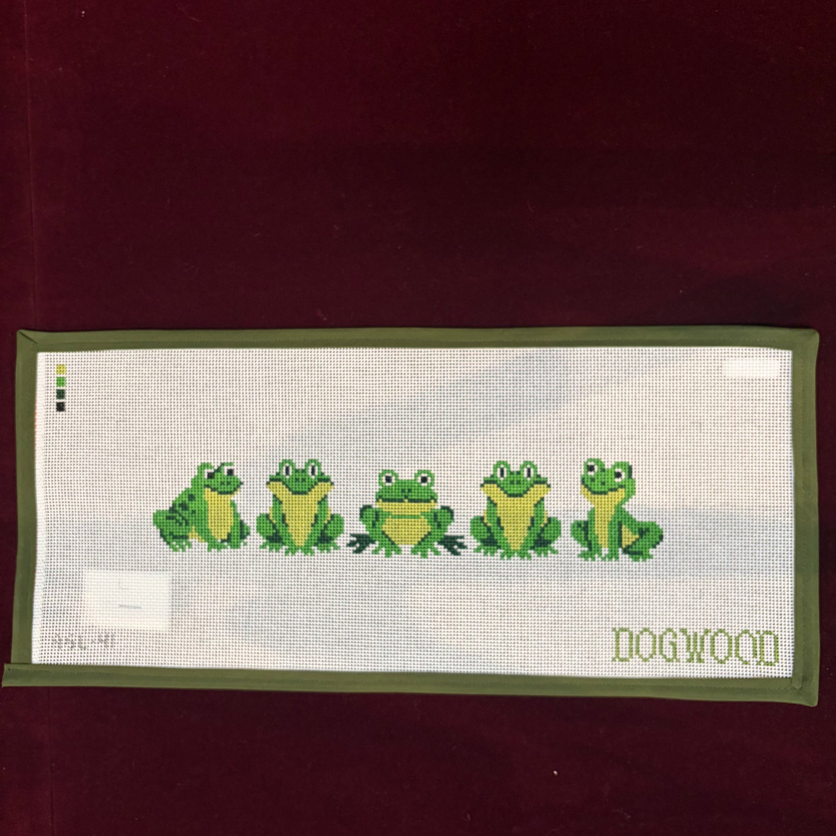 Frogs in a Line-Canvas-Dogwood Needlepoint-The Pepper Pot