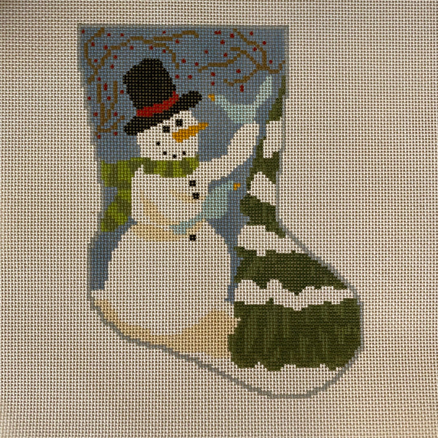 Frosty Midsize Stocking Canvas 13 Mesh August Trunk Show-Needlepoint Canvas-KCN Designers-The Pepper Pot Barrington, IL
