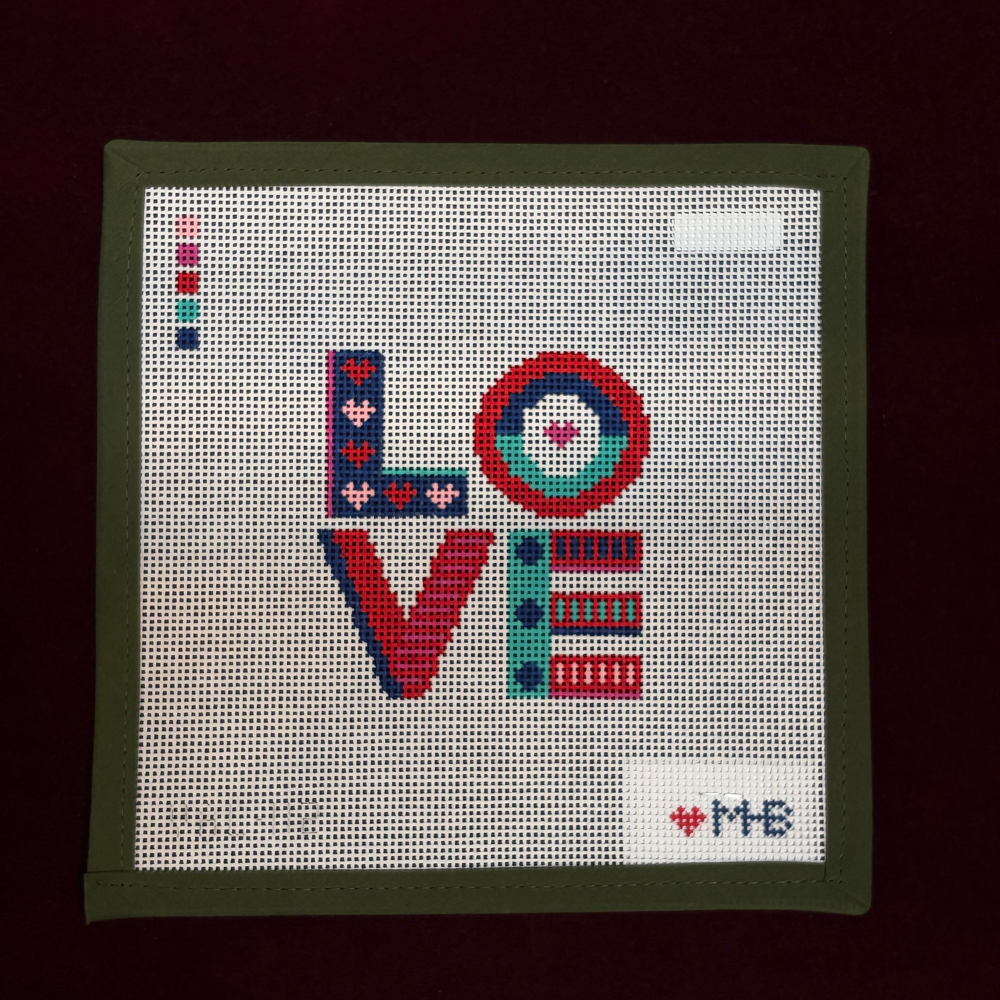 Fun Love-Needlepoint Canvas-Love MHB-The Pepper Pot Barrington, IL