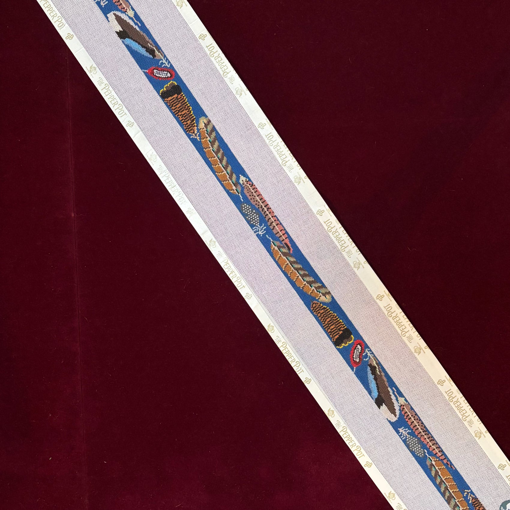 Game Bird Feathers Belt-Canvas-The Gingham Stitchery-The Pepper Pot