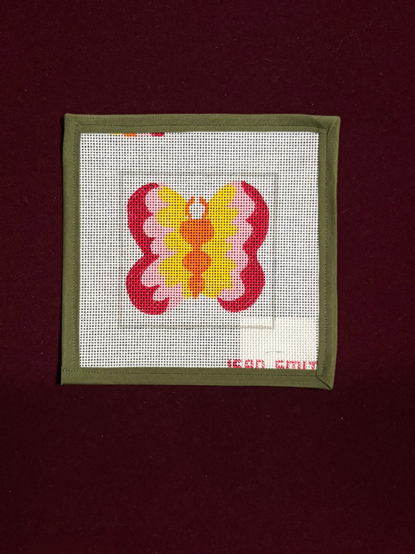 Garden Butterfly, Red, Pink, Yellow-Canvas-Jean Smith-The Pepper Pot