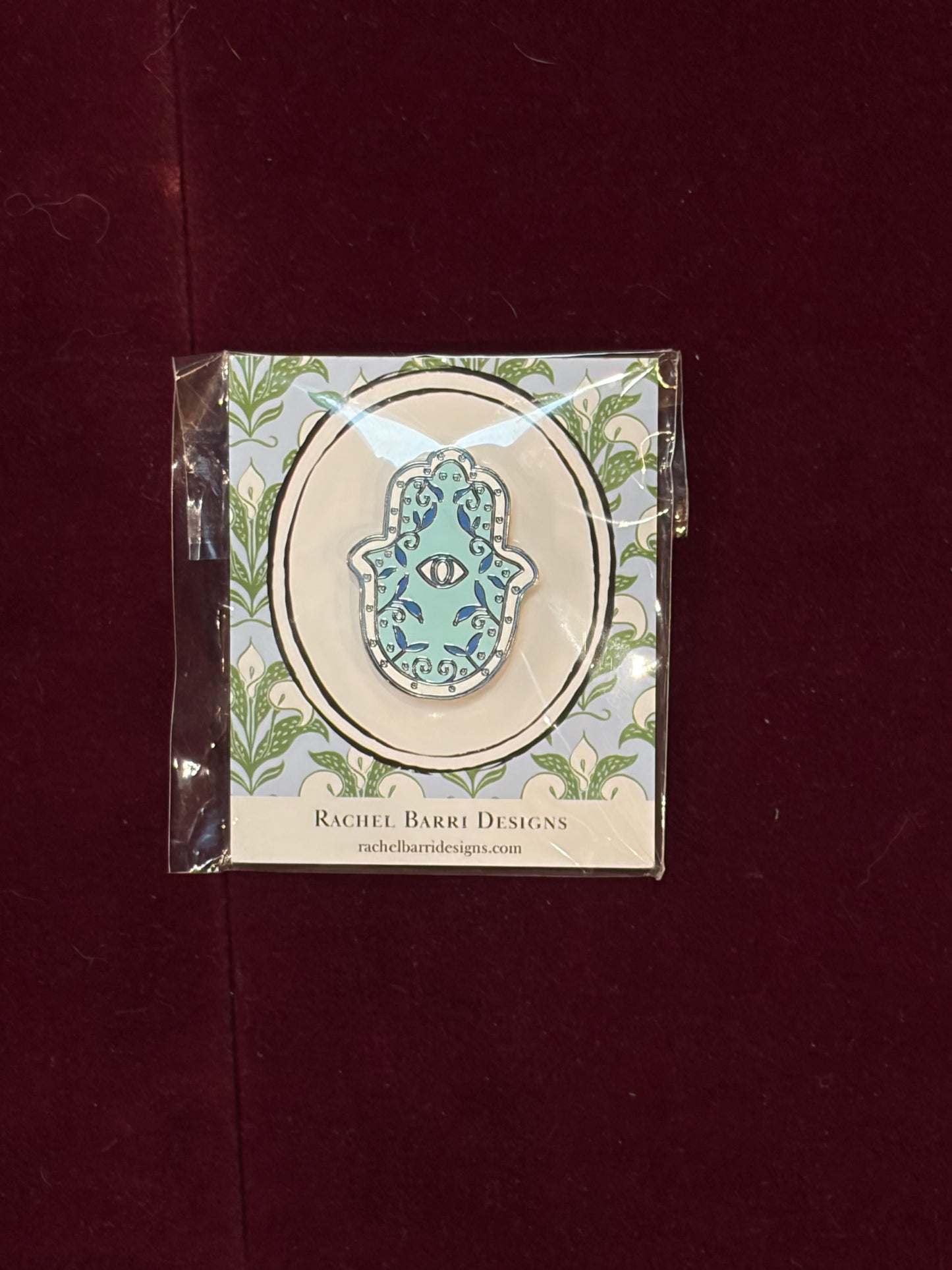 Garden Hamsa (Blue) Needle Minder-Needle Minder-Rachel Barri-The Pepper Pot