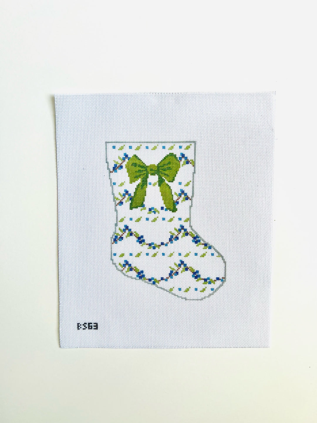 Garland Ornament Sized Bauble Stocking August Trunk Show-Needlepoint Canvas-KCN Designers-The Pepper Pot Barrington, IL