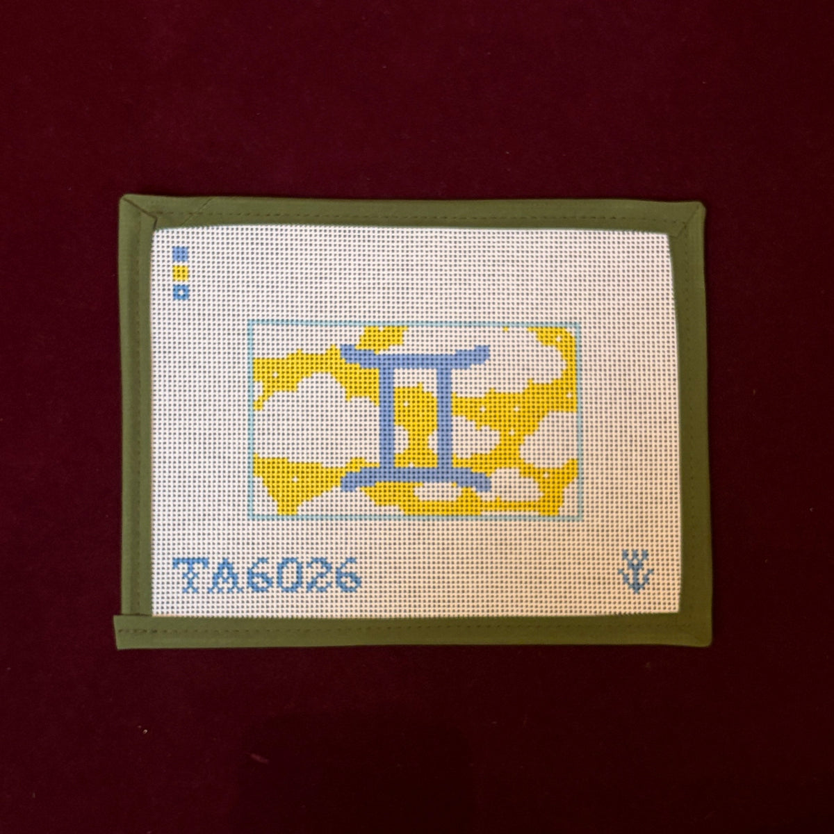 Gemini Eyeglasses Case-Needlepoint Canvas-KCN Designers-The Pepper Pot Barrington, IL