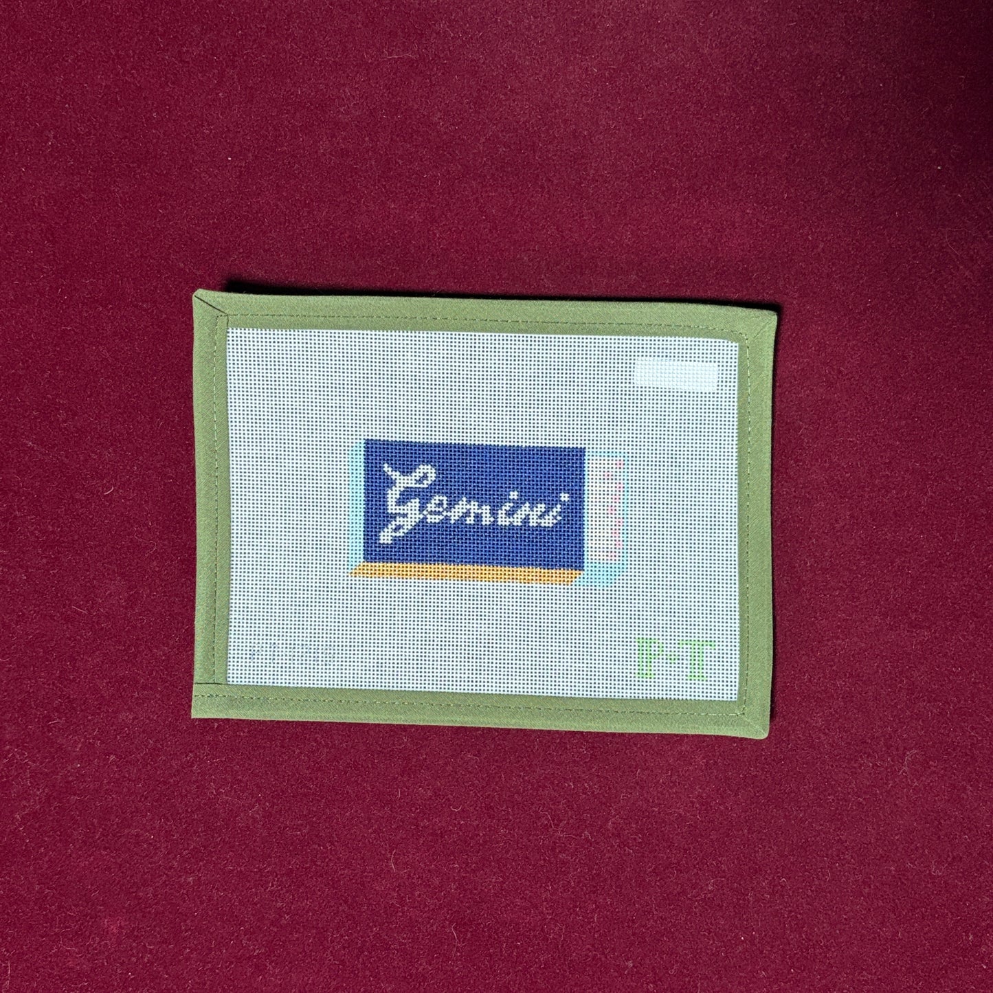 Gemini Matchbox-Needlepoint Canvas-Pin & Tonic-The Pepper Pot Barrington, IL
