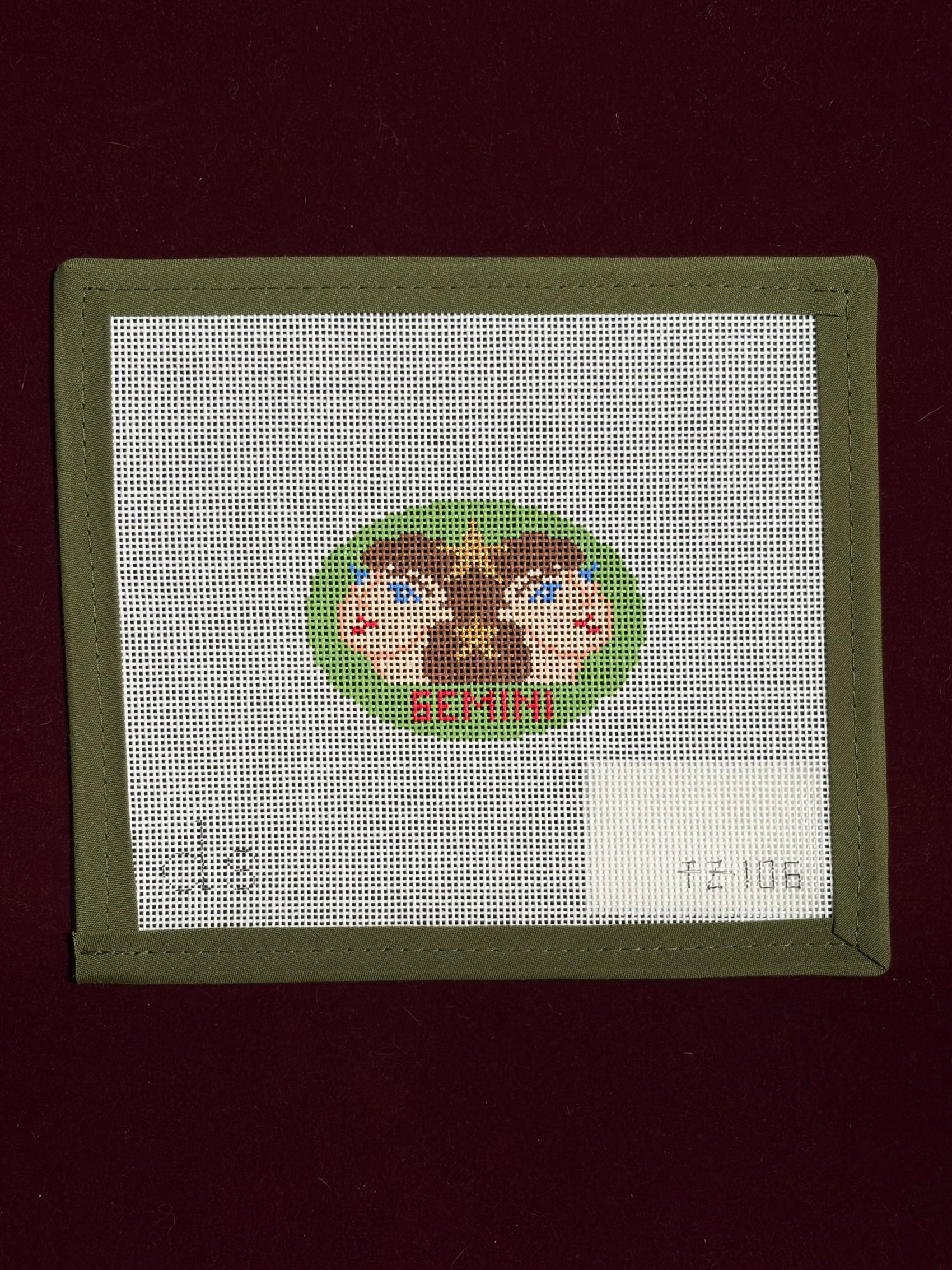 Gemini Tag Design-Canvas-Doolitte Stitchery-The Pepper Pot