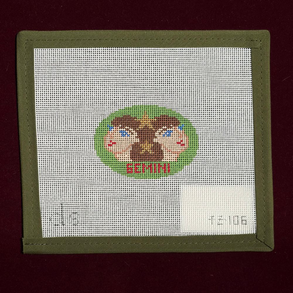 Gemini Tag Design-Needlepoint Canvas-Doolitte Stitchery-The Pepper Pot Barrington, IL