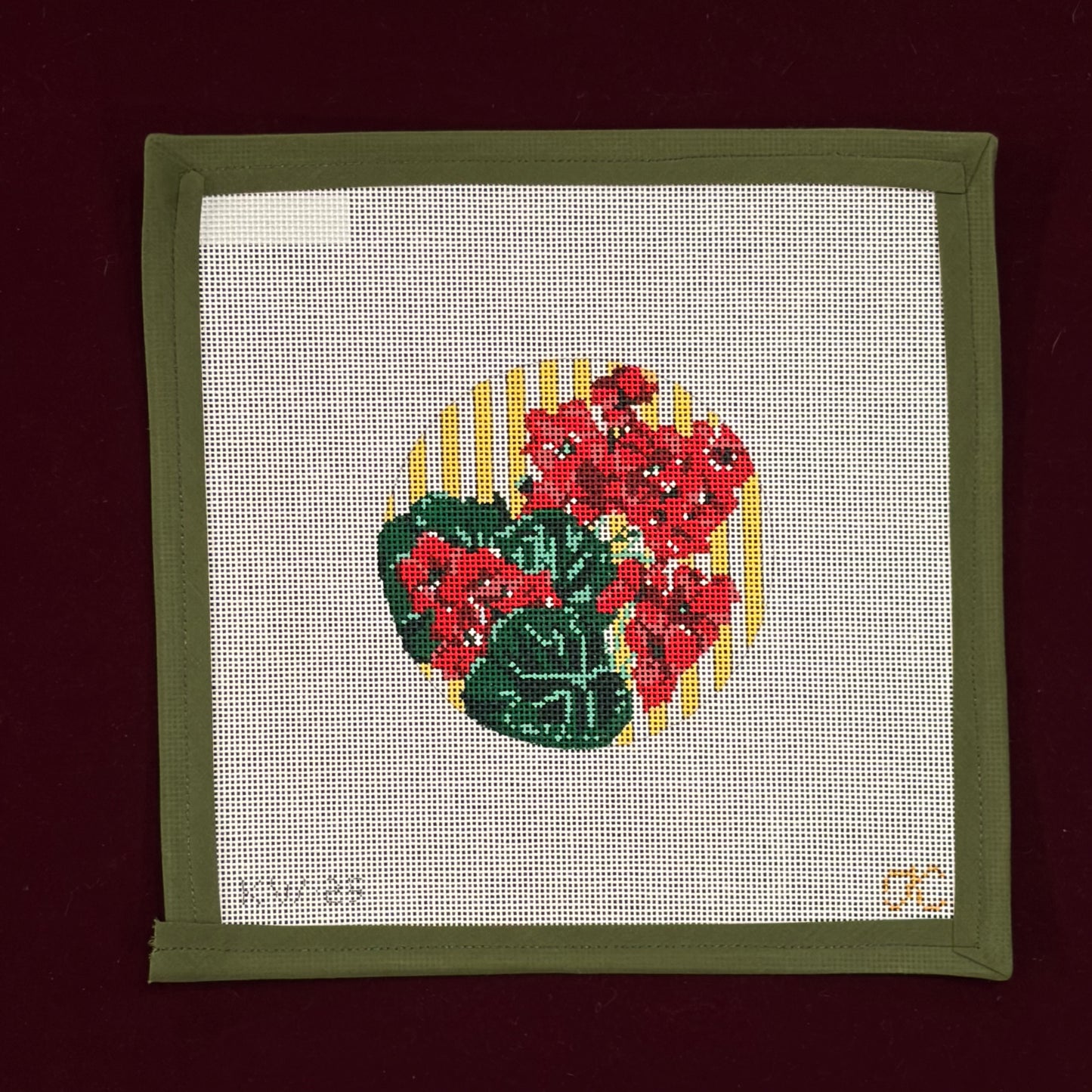 Geranium Round-Canvas-Kate Woodward-The Pepper Pot