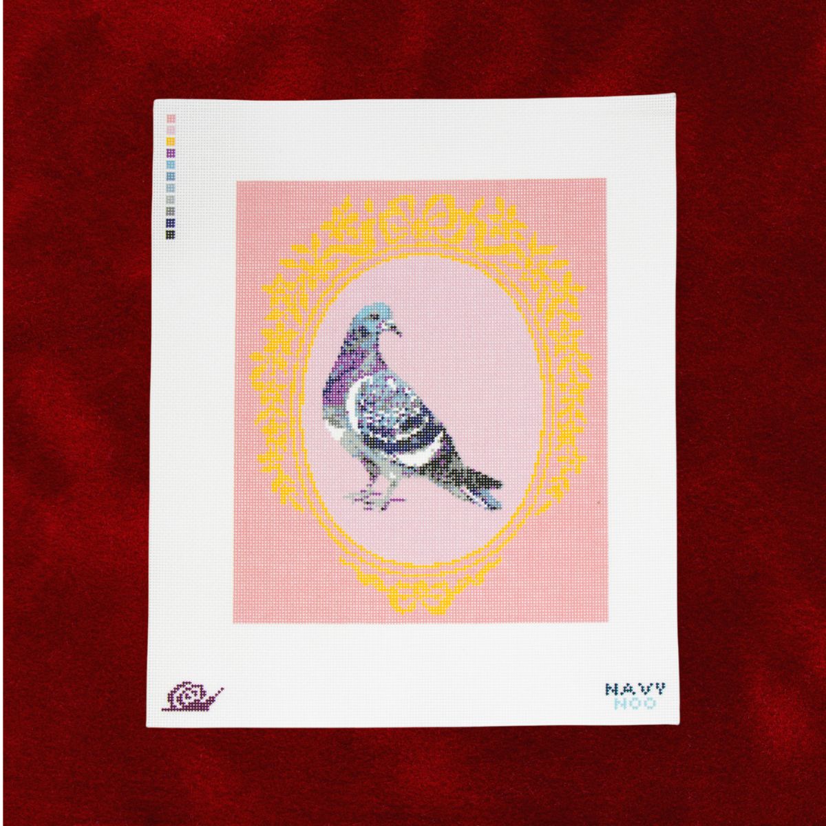 Gilded Pigeon-Needlepoint Canvas-Silk Snail-The Pepper Pot Barrington, IL