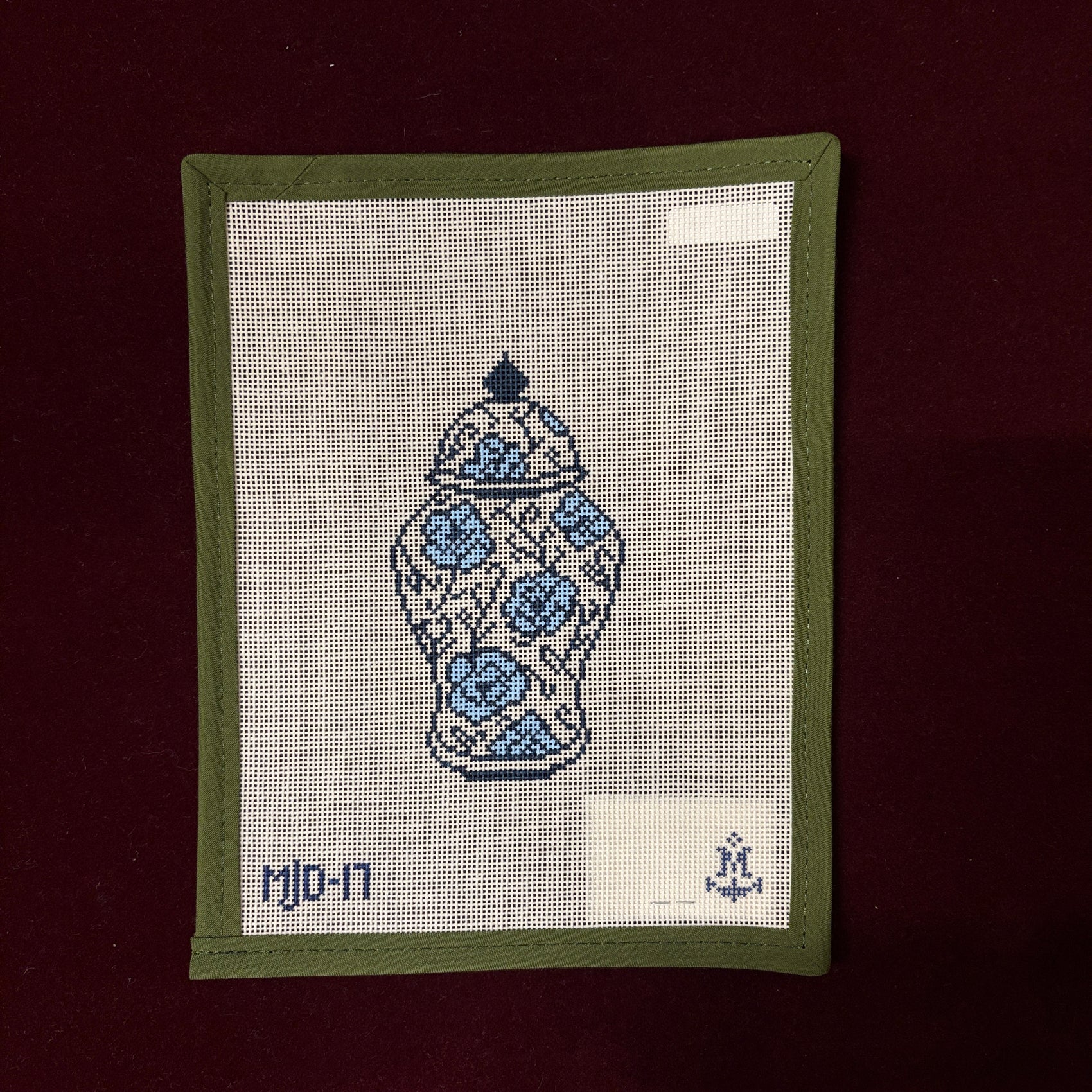 Ginger Jar-Needlepoint Canvas-Morgan Julia Designs-The Pepper Pot Barrington, IL