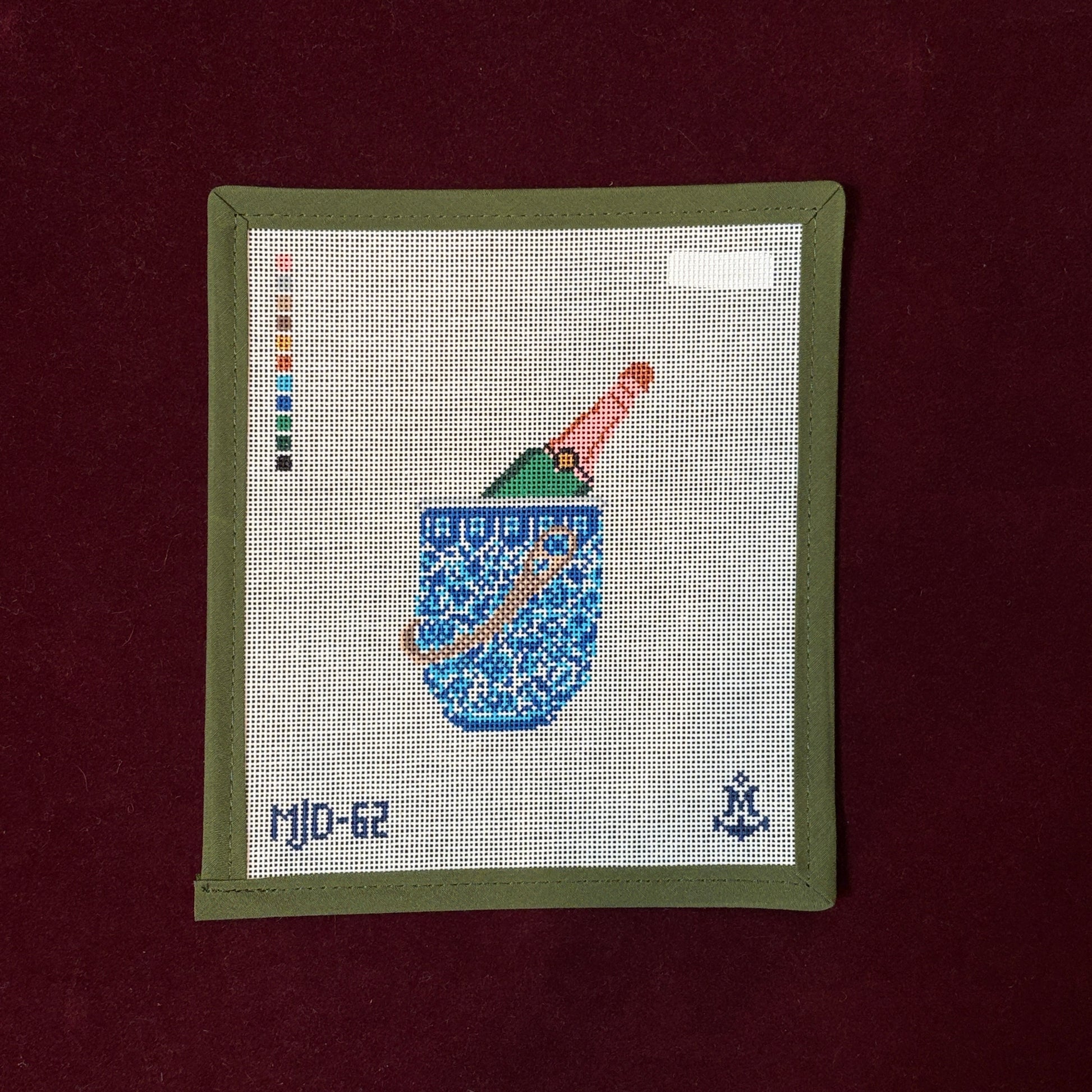 Ginger Jar Champagne Bucket-Needlepoint Canvas-Morgan Julia Designs-The Pepper Pot Barrington, IL