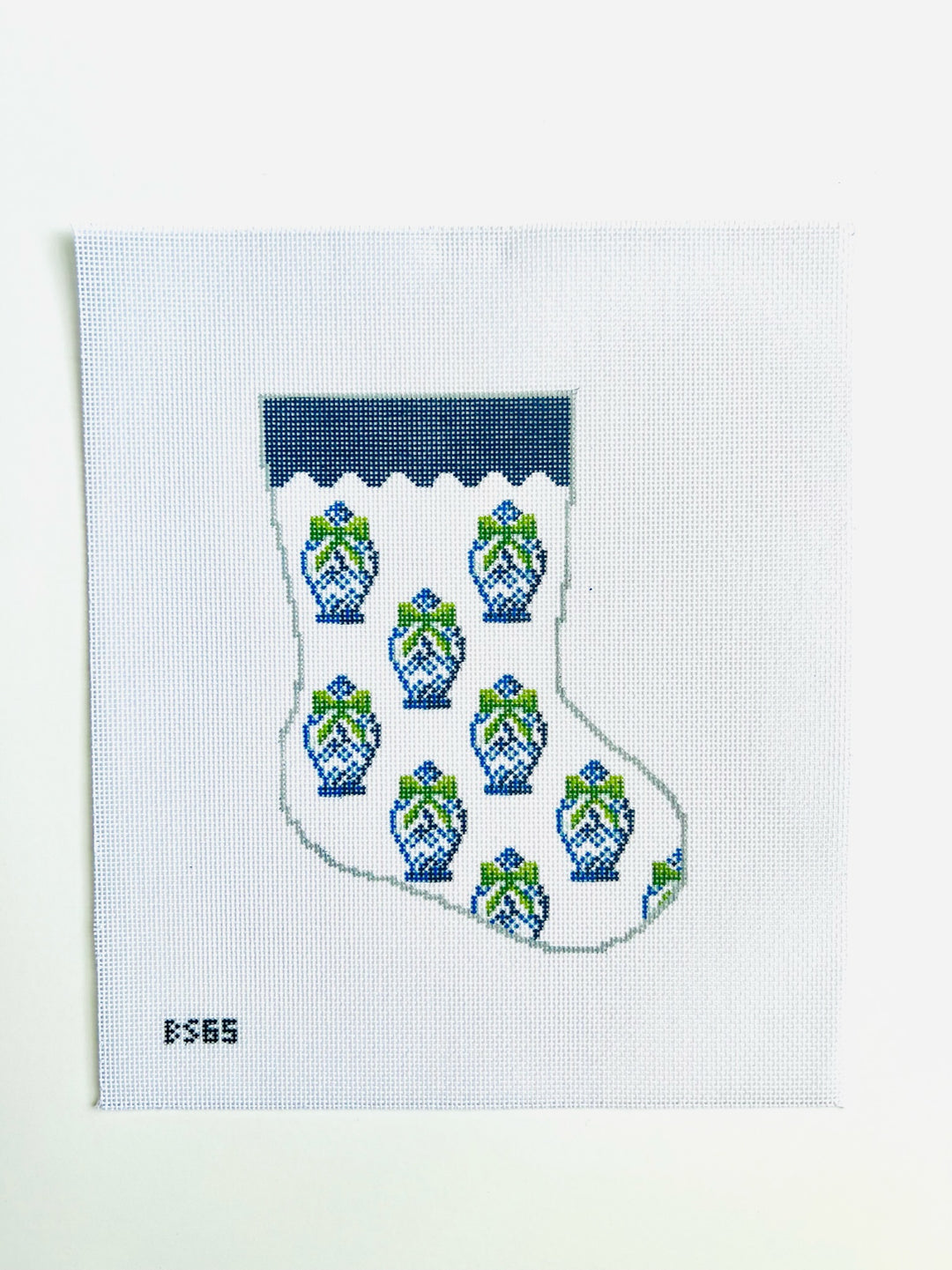 Ginger Jar Pattern Ornament Sized Bauble Stocking August Trunk Show-Needlepoint Canvas-KCN Designers-The Pepper Pot Barrington, IL