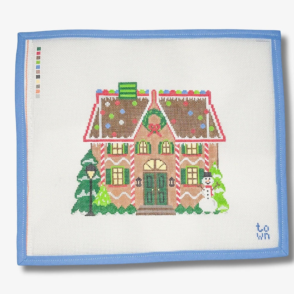 Gingerbread House , October Trunk Show-Needlepoint Canvas-Town Stitch-The Pepper Pot Barrington, IL
