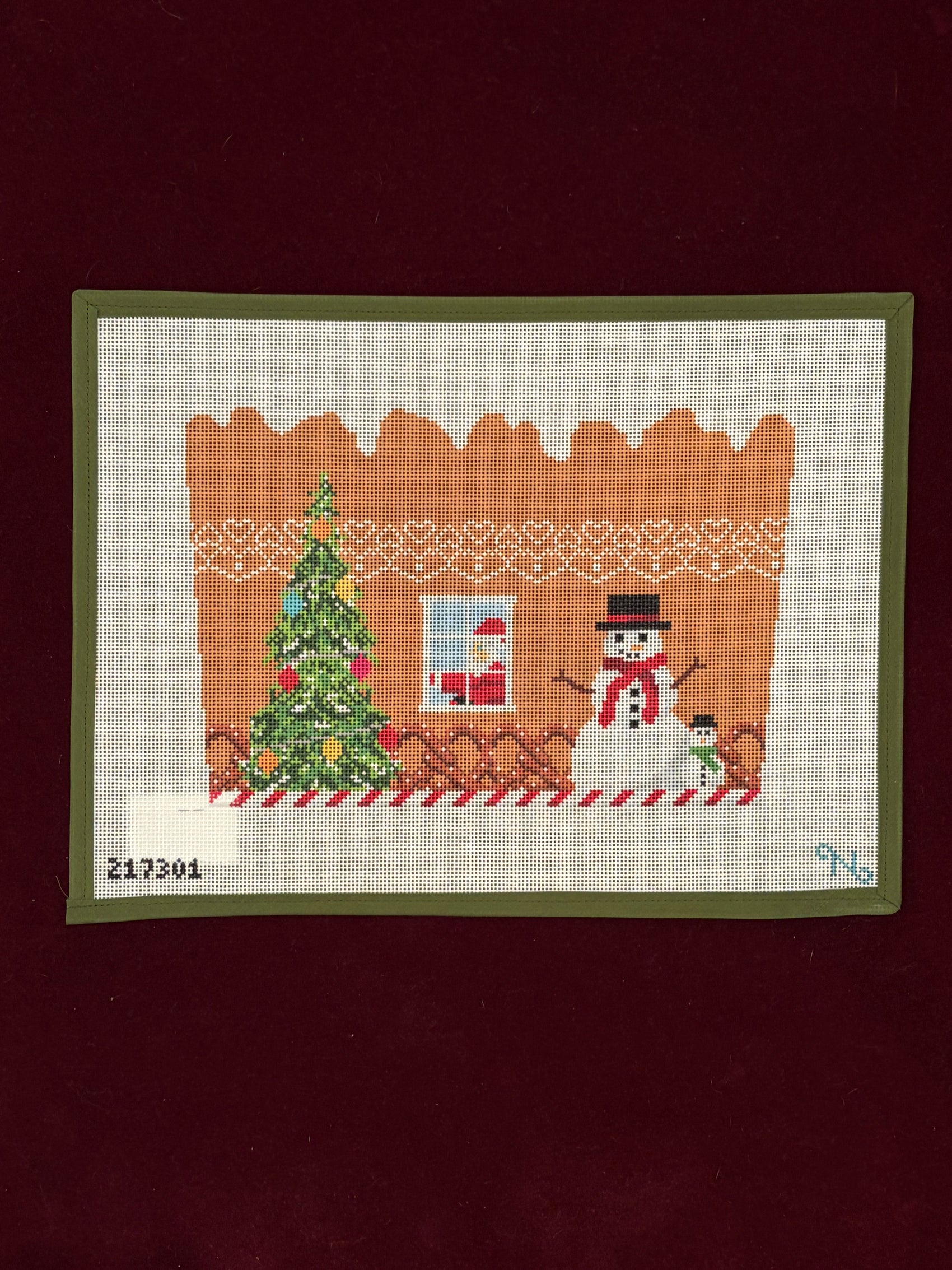 Gingerbread - Stocking Cuff Canvas-Canvas-Needlepaint-The Pepper Pot