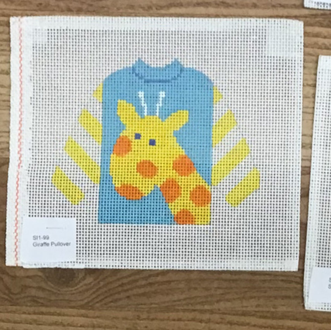 Giraffe Pullover August Trunk Show-Needlepoint Canvas-KCN Designers-The Pepper Pot Barrington, IL