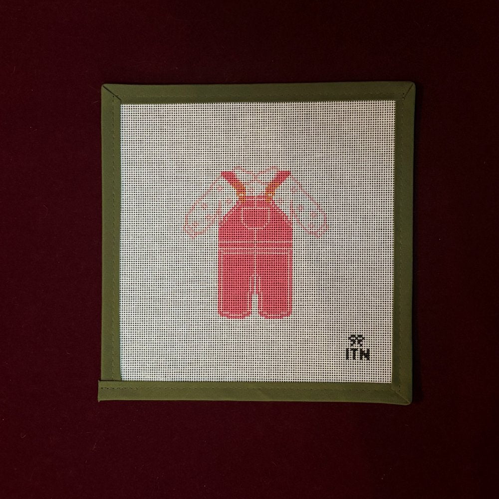 Girl Overalls-Canvas-Ivy and Thread Needlepoint-The Pepper Pot