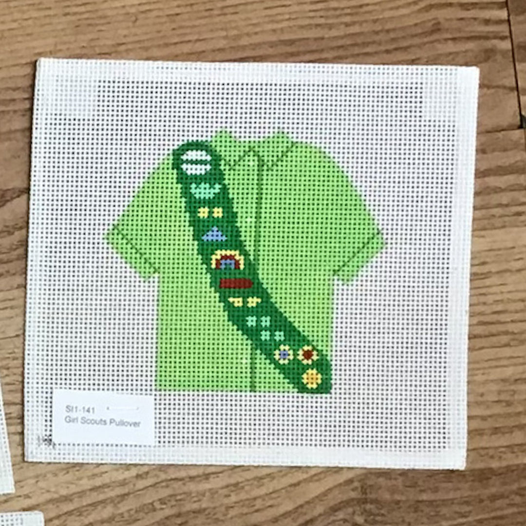 Girl Scouts Pullover August Trunk Show-Needlepoint Canvas-KCN Designers-The Pepper Pot Barrington, IL
