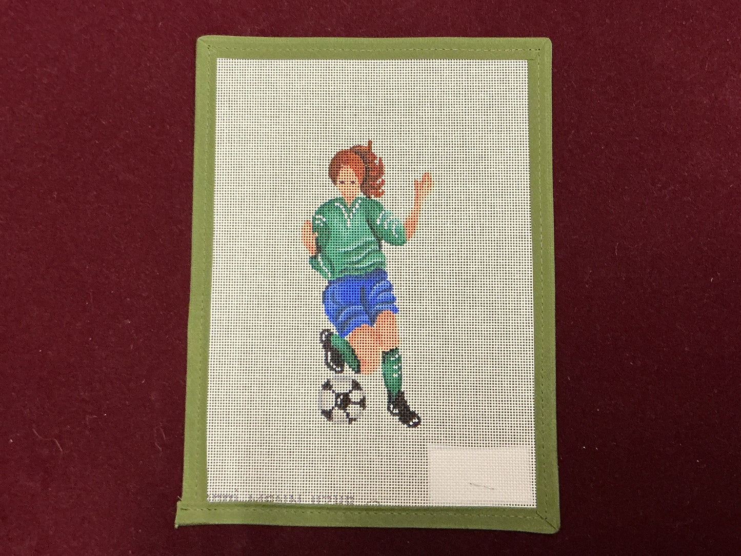Girl's Sports- Soccer-Needlepoint Canvas-Patti Mann-The Pepper Pot Barrington, IL
