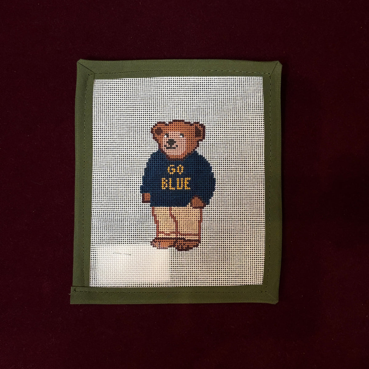 Go Blue (University of Michigan)-Needlepoint Canvas-Boston Needlepoint-The Pepper Pot Barrington, IL