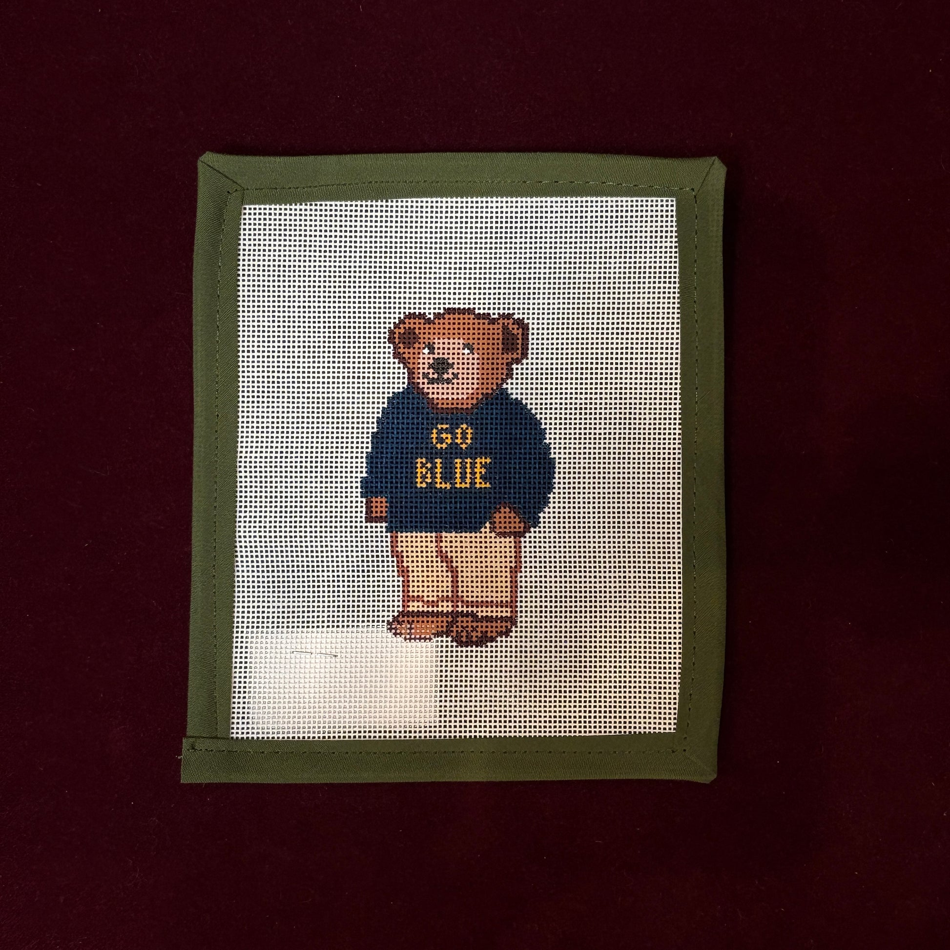 Go Blue (University of Michigan)-Needlepoint Canvas-Boston Needlepoint-The Pepper Pot Barrington, IL