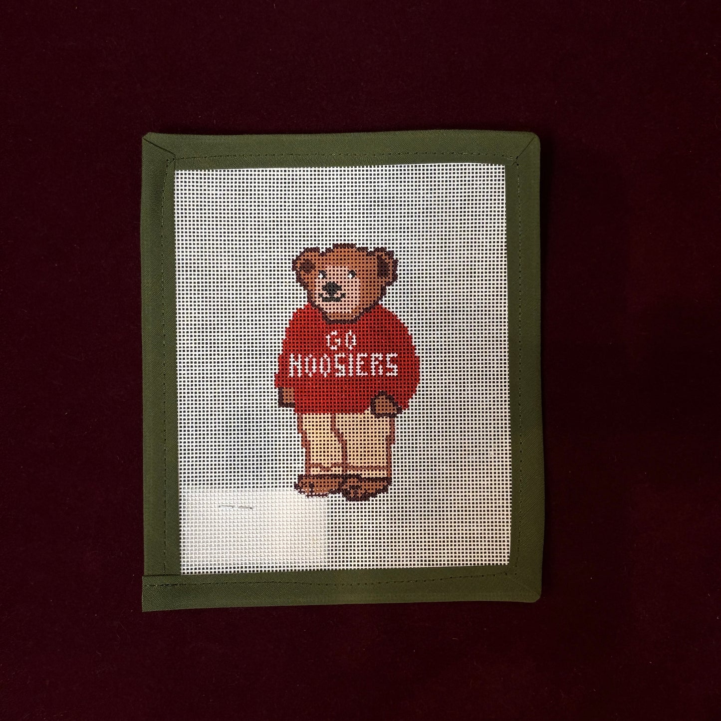 Go Hoosiers (Indiana University)-Needlepoint Canvas-Boston Needlepoint-The Pepper Pot Barrington, IL