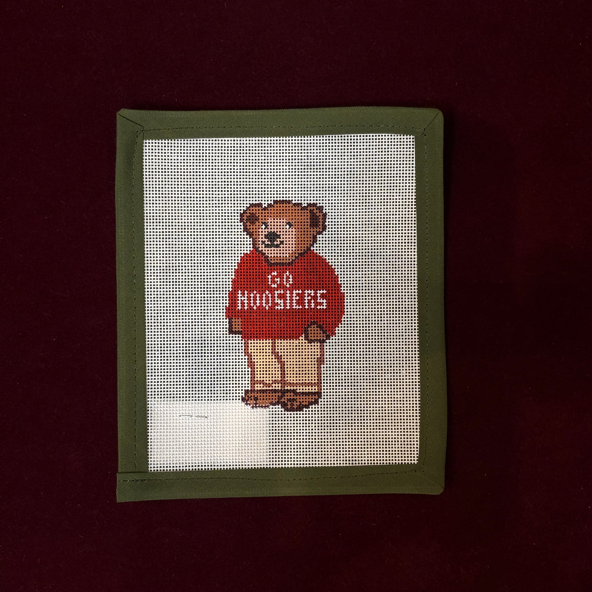 Go Hoosiers (Indiana University)-Needlepoint Canvas-Boston Needlepoint-The Pepper Pot Barrington, IL