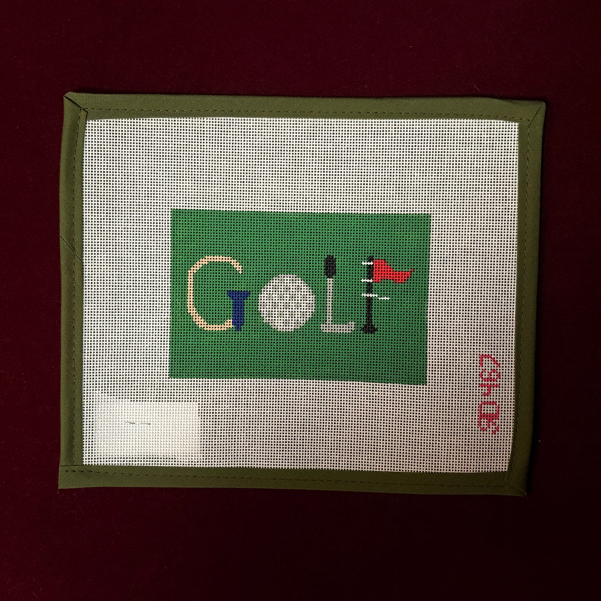 Golf-Needlepoint Canvas-Rachel Donley-The Pepper Pot Barrington, IL