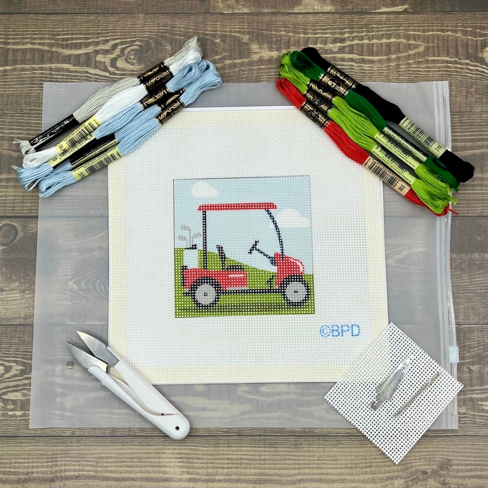 Golf Cart Needlepoint Kit