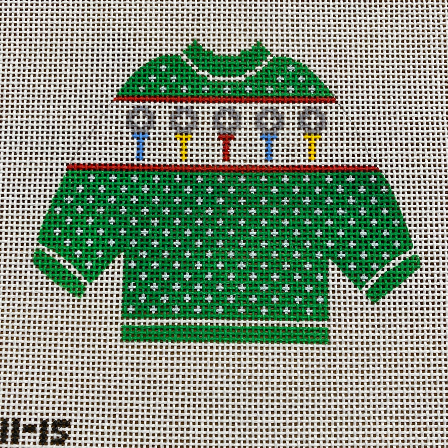 Golf Pullover August Trunk Show-Needlepoint Canvas-KCN Designers-The Pepper Pot Barrington, IL