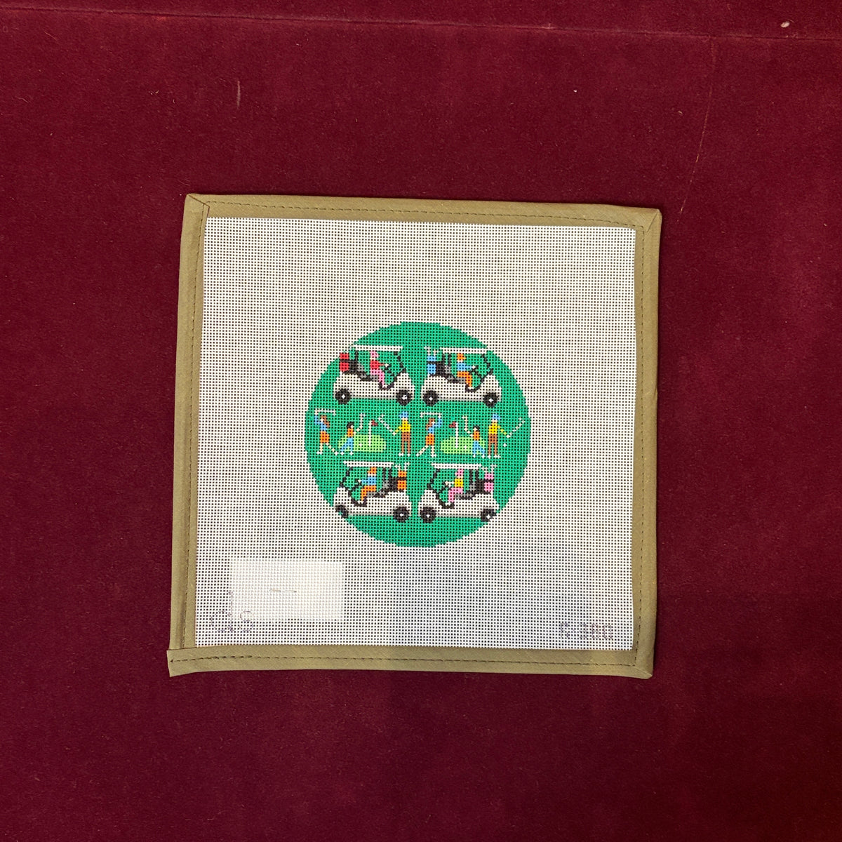 Golfers Round-Needlepoint Canvas-Doolittle Stitchery-The Pepper Pot Barrington, IL