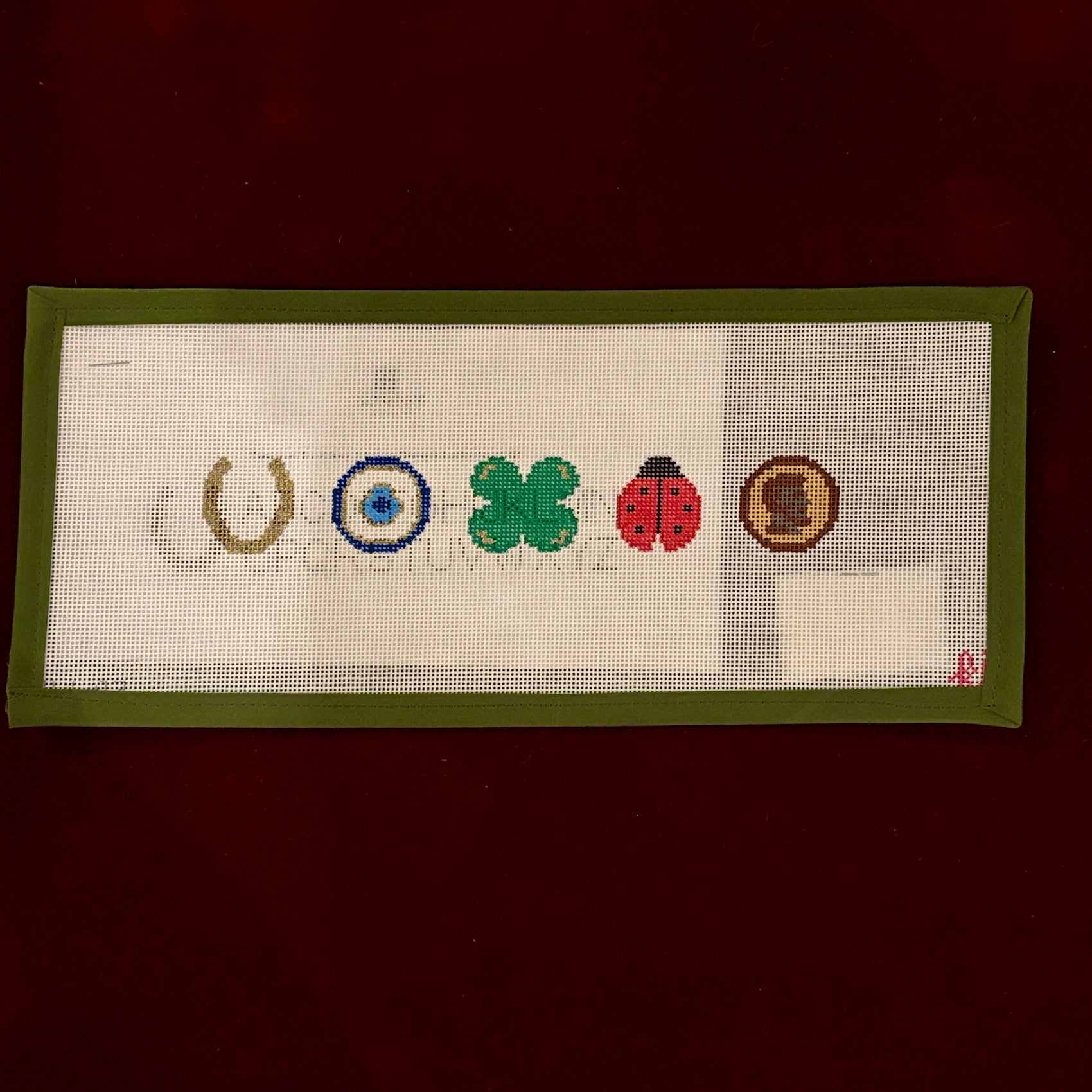 Good Luck Key Fob-Needlepoint Canvas-The Gingham Stitchery-The Pepper Pot Barrington, IL